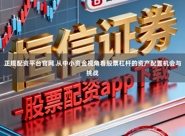 正规配资平台官网 从中小资金视角看股票杠杆的资产配置机会与挑战